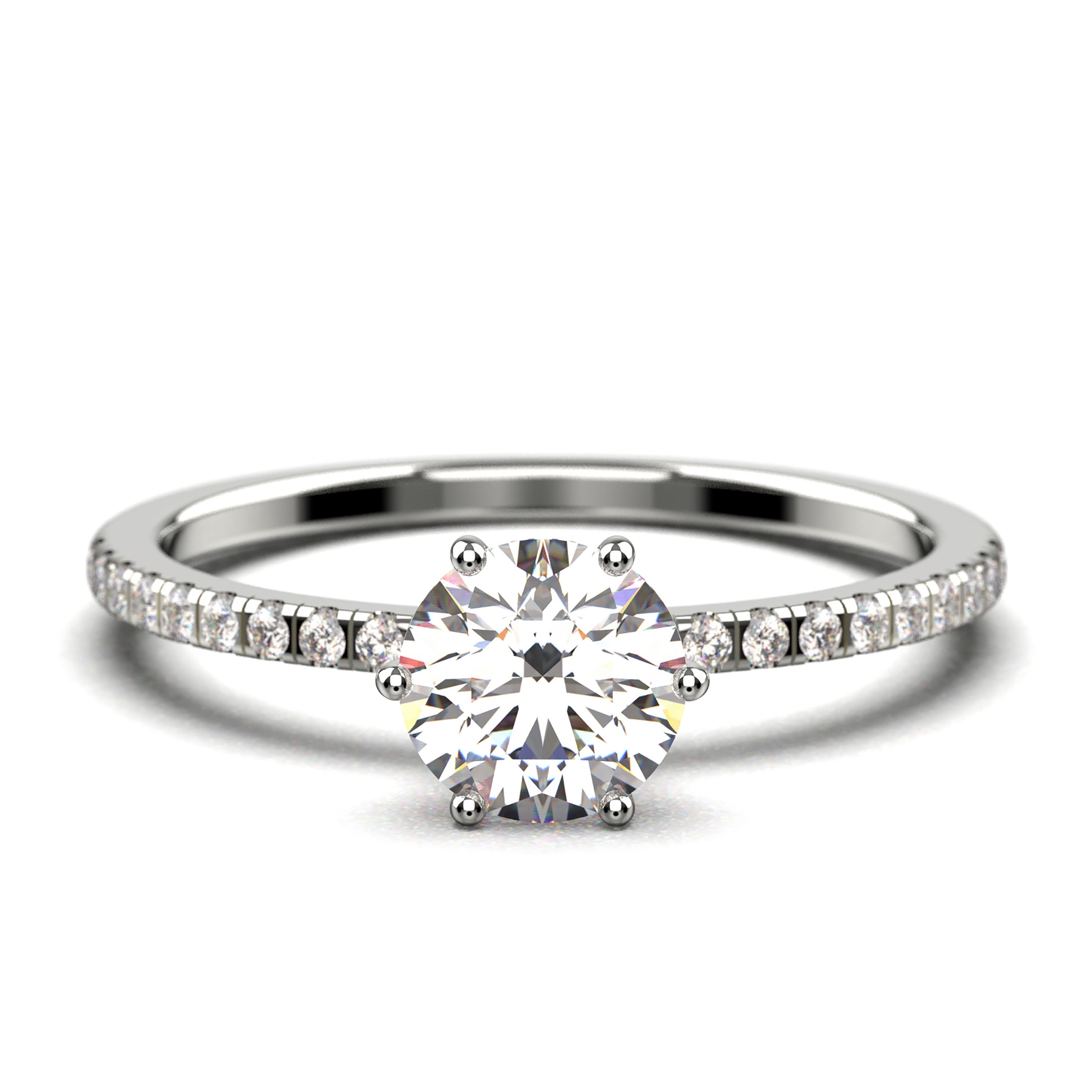 0.25 CT Solitaire Round Cut Simulated Diamond White Gold Finish Minimalist Engagement RingWedding RingPromise RingAnniversary Ring