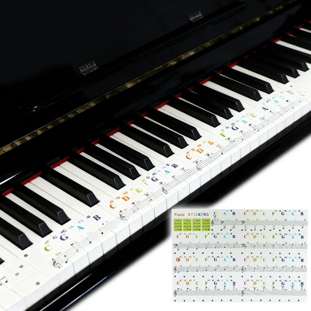 Removable Piano Key Stickers for Beginners Kids and Adults Easy To Install Note Labels for 88 Key Full Size Keyboards