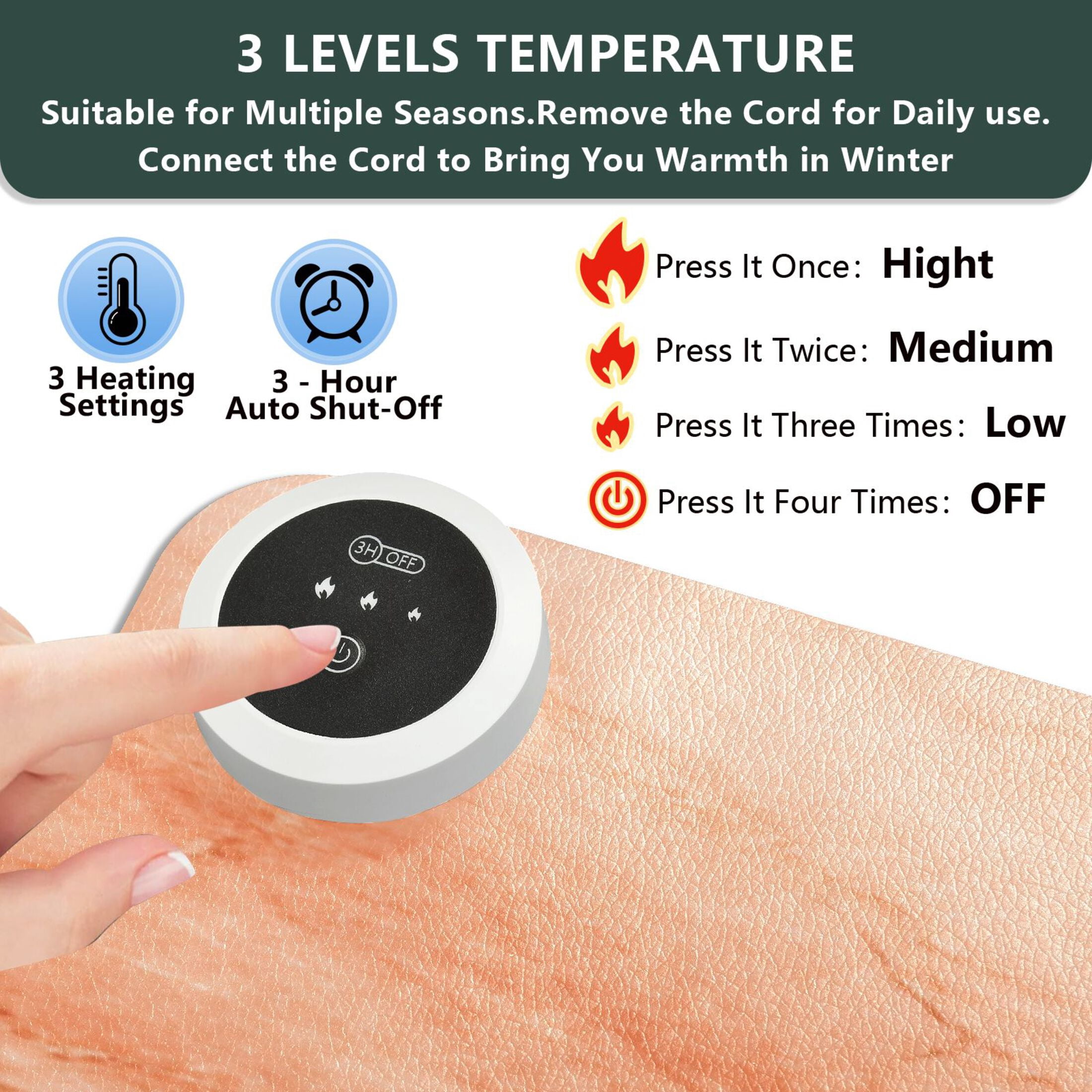 Large Heated Desk Mat Mouse Pad 31.5"x13"PU Leather Graphene Heating Desk Warmer with 3 Temperature Settings 110V US Plug Non-Slip Warm Pad for Home, Office, and Gaming Light Orange Marble Crack