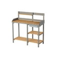 thumbnail image 3 of Outdoor Potting Bench, Wooden Workstation Table With Cabinet For Backyard Garden Tools, 3 of 12