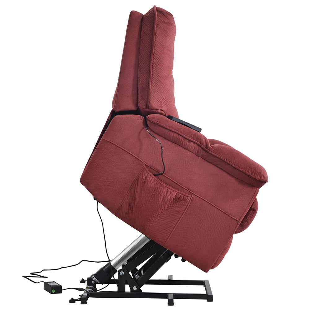 Lowestbest Power Lift Chair, Soft Fabric Upholstery Electric Recliner, Living Room Sofa Chair with Remote Control, Red Lowestbest Power Lift Chair, Soft Fabric Upholstery Electric Recliner, Living Room Sofa Chair with Remote Control, Red