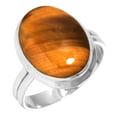 thumbnail image 1 of 925 Sterling Silver Ring For Women - Men Brown Genuine Tiger Eye Gemstone Silver Ring Size 7.5 June Birthstone Elegant Silver Ring Size 7.5 Easter Gift For Mom Gemstone 925 Silver Jewelry, 1 of 6