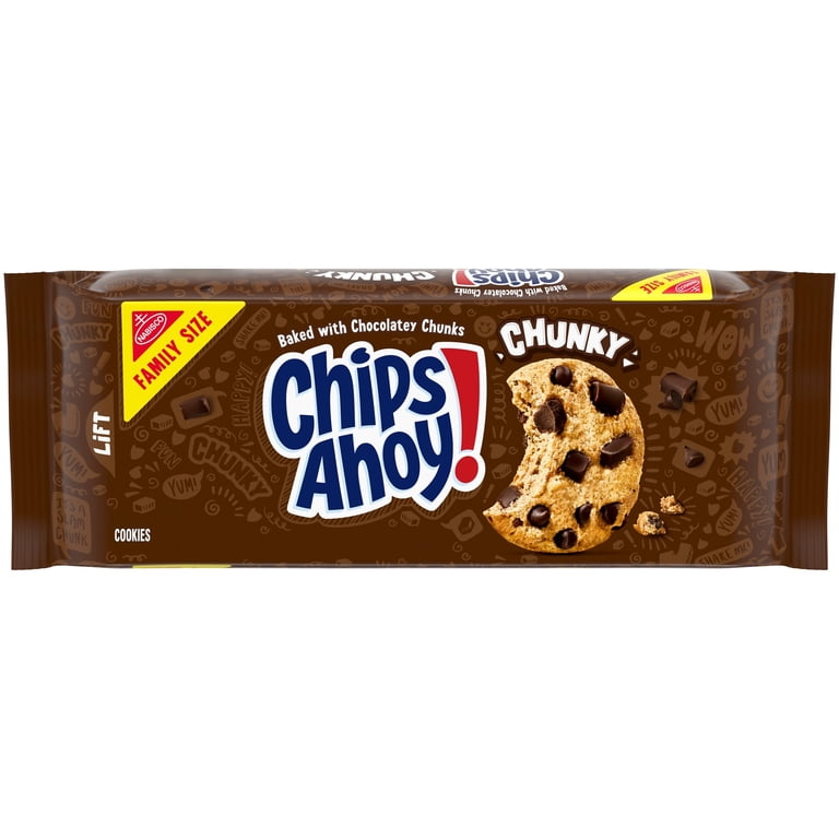 3 pack) CHIPS AHOY! Chunky Fudgy Chocolate Chip Cookies, Family