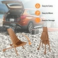 thumbnail image 6 of Acacia Wood Folding Chair, Natural Wood Color, Boho Chic Ergonomic Design, 400 lbs Weight Capacity, Foldable Portable Outdoor Chair for Balcony Patio Backyard Garden Lawn Porch, 6 of 12