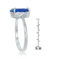 thumbnail image 3 of Sterling Silver Four-Prong Blue Inlay Opal Oval Ring, 3 of 5