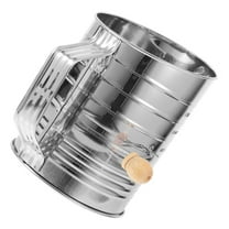 WHAMVOX Stainless Steel Flour Sifter with Fine Mesh Sieve for Kitchen Use Hand Crank Design Easy to Clean 3 Cup