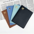 thumbnail image 2 of Bolsa de pasaporte de cuero de aviación con acabado bronceado multicolor Juego de porta pasaporte de PU cosido a mano Porta pasaporte, 2 of 5