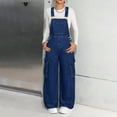 thumbnail image 2 of Mercatoo Girls Baggy Wide Leg Denim Overalls Kids Sleeveless Jumpsuit Bib Overall Streetwear Casual Loose Trousers with Pockets, 2 of 6