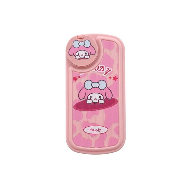 Funda de teléfono Kawaii Hello Kittys Sanrioes con espejo, dibujos animados, melodía, silicona, prevención de caídas, Iphone 13, 11, 12, funda protectora, juguete