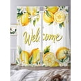 thumbnail image 3 of Yellow Lemons Sheer Curtains 96 Inch Length 2 Panels Set Window Treatments, Summer Fruits Leaves Pastoral Botanical Rod Pocket Semi Curtains for Living Room/Bedroom/Kitchen Décor, 104"W x 96"L, 3 of 7