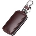 thumbnail image 1 of Car Key Pouch, 1.57''x3.44'' Leather Key Pouch Key Case Pouch Mini Coin Purse Multifunctional Security Pouch Bag For Mendark Brown, 1 of 5