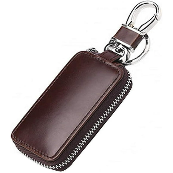 Car Key Pouch, 1.57''x3.44'' Leather Key Pouch Key Case Pouch Mini Coin Purse Multifunctional Security Pouch Bag For Mendark Brown