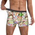 thumbnail image 2 of Salouo Owl Back To School Print Men's Boxer Briefs,Breathable Underwear Elastic Waistband Briefs for Men -Large, 2 of 8