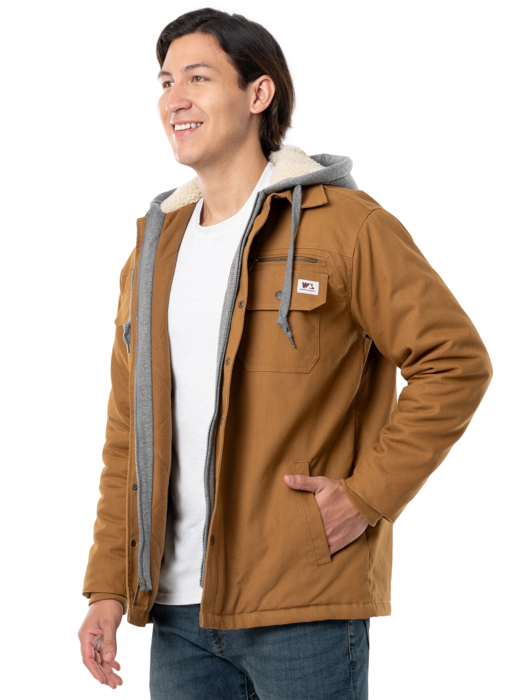 Wells Lamont Quilted Flex Canvas Thermal Sherpa Lined Shirt Jacket