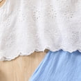 thumbnail image 3 of OGLCCG Girls Summer Outfit Sleeveless Lace Crop Tank Tops and Wide Leg Ruffle Pants Cute 2 Piece Clothing Set 2-8 Years, 3 of 9