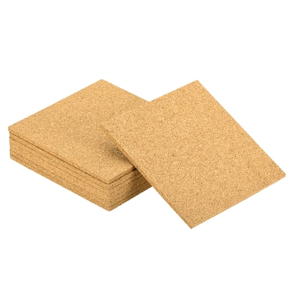 8Pack Cork Coaster for Drink, 90mm/3.54inch Square Cork Mats (3mm Thick)