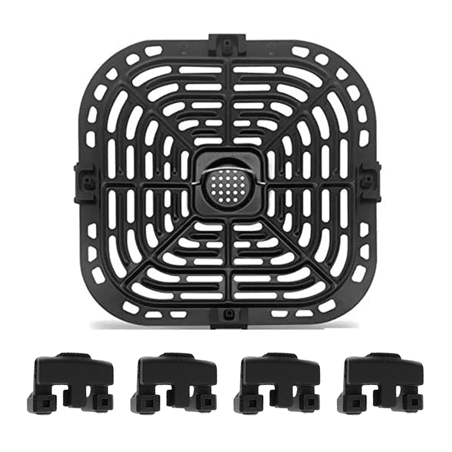 Juego de Accesorios para Freidora de Aire, Almohadilla de Silicona, Protector de Esquinas, Bandeja para Hornear Cuadrada Antiadherente de 23 X 24 cm