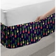 thumbnail image 2 of Dark Purple Bed Skirt, Colorful Pots Green Succulents in Pots with Dark Background Various Shapes, Elastic Bedskirt Dust Ruffle Wrap Around for Bedding Decor, 4 Sizes, Multicolor, by Ambesonne, 2 of 2