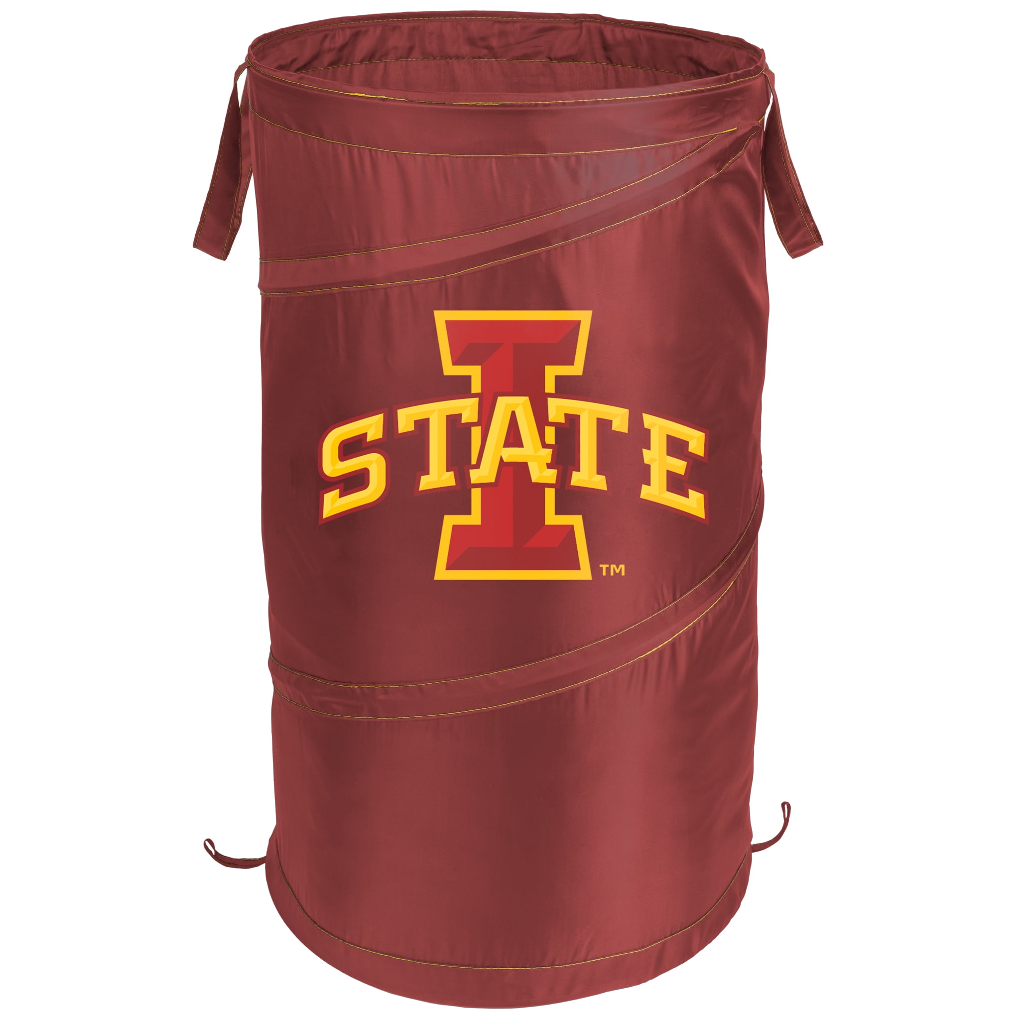 Smart Design Pop up Spiral Laundry Hamper- Collapsible- Gold/Burgundy - Iowa State