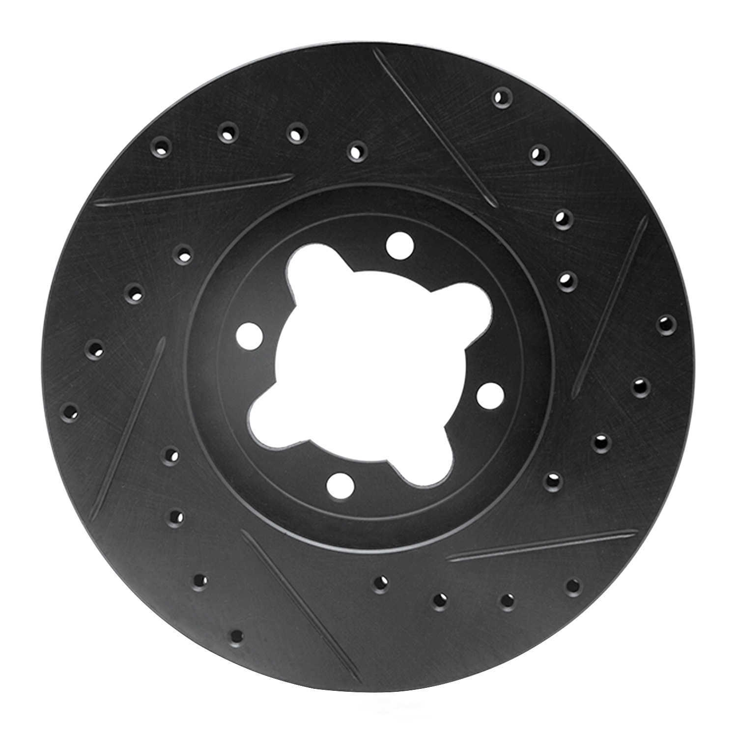 Dynamic Friction Company 633-76013L DFC Brake Rotor - Drilled And Slotted - Black