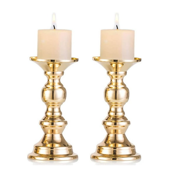 Jinsinto Packing list: 2 central candlesticks. Very suitable for housewarming or wedding gifts. Center decorations for weddings, birthdays, candlelight dinners, dining rooms, living rooms, parlors, study rooms and bars. Application: This set of vertical candle holders is very suitable for adding a decorative touch to the decoration of any room. It is suitable for beautiful decoration of desert table, sweetheart table, wedding table, bridal table and dining table. Perfect for everyday use, weddings, events, aromatherapy, spas, reiki, meditation, birthdays, Multifunctional: thanks to our pillar candlesticks and flameless candles in different heights for family and friends to set elegant tones, elegantly illuminate your office and decoration. Suitable for: This candle holder set is suitable for 5.08cm diameter pillar candles and LED flameless pillar candles. Tea candles are also very suitable for use. Made of metal, rustproof, lightweight and easy to clean. Use a soft cloth to clean and dry. Celebratory ceremonies, fancy dinner parties and candlelight dinners, holiday dinners and vintage bridal showers. No assembly required: it is very convenient to use, without any tedious installation.