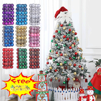 Fwttom 36Pcs Christmas Balls Ornaments Set, Electroplated Hanging Christmas Shatterproof Ball with Strings - Christmas Decorations for Xmas Tree, Holiday, Wedding, Party, 60mm/2.36" (Free Pendant)