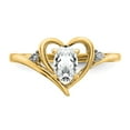 thumbnail image 5 of 14K Yellow Gold Ring Band with Stones (04) April White Topaz Oval Diamond Round, Size 7, 5 of 5