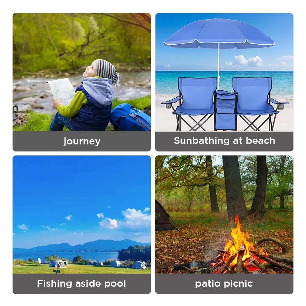 Cowin Double Camping Chair with Umbrella and Cooler Bag photo 6