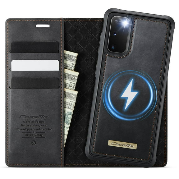 Magnetic 2 in 1 Magsafe Detachable Wallet Case for Samsung Galaxy S20 with Card Holder Women Men, Retro PU Leather【RFID Blocking】Kickstand Shockproof Cover