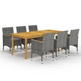 thumbnail image 1 of vidaXL 7 Piece Garden Dining Set Grey, 1 of 7