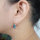thumbnail image 2 of Pendientes para mujer, elegantes pendientes de cristal austriaco, pendientes de aro colgantes coloridos con base chapada en oro rosa o rodio, materiales de primera calidad, be, 2 of 3