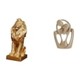 thumbnail image 1 of Escultura de resina de león majestuoso y pareja abstracta. Figura decorativa para oficina, hogar, estantería, cafetería, escritorio. Ideal como regalo, 1 of 8