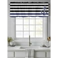 thumbnail image 3 of Curtain Valance for Windows,Nautical Anchor Navy Blue Kitchen Valances Rod Pocket Short Curtains,Black and White Stripe Window Treatment Panel for Bedroom Bathroom 60"x18", 3 of 7