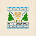 thumbnail image 4 of Inktastic My 1st Chrismukkah Sweater Style with Menorah and Trees Boys or Girls Baby T-Shirt, 4 of 5