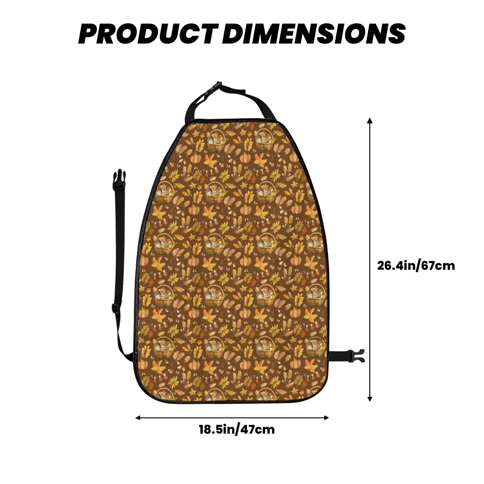 Kdxio Vintage fall harvest basket Print 2 Pack Car Kick Mat Seat Cover Back Protector Mat with Pockets for Organizer Backseat Protector and Storage Anti Kick Pad for Vehicles