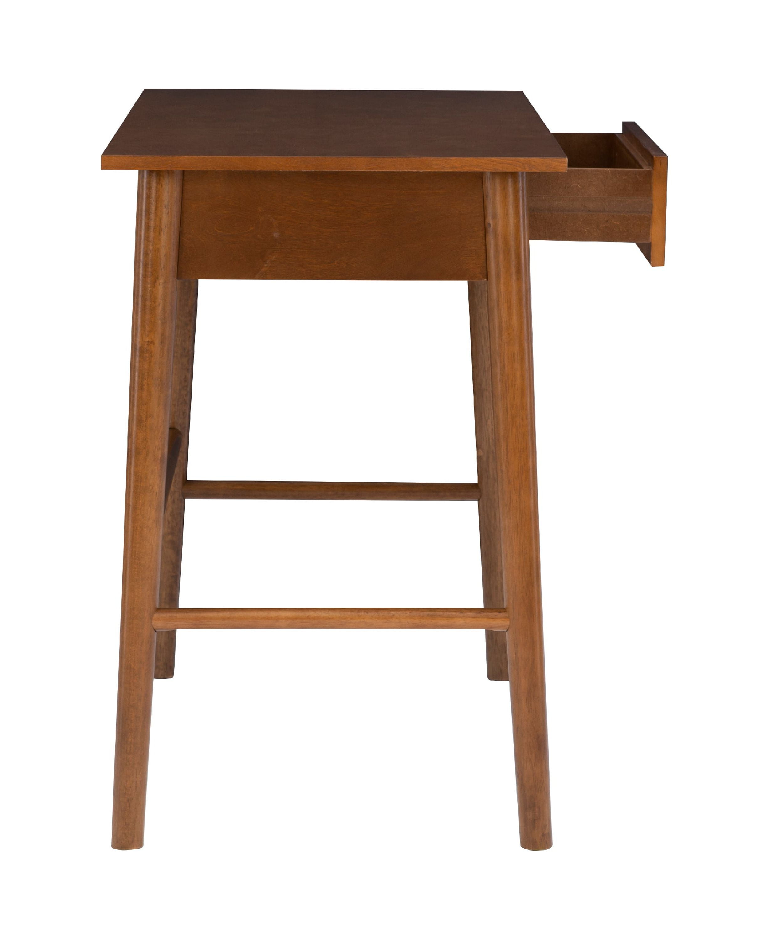 Linon Ashville 42" Single Drawer Mid-Century Writing Desk, Walnut