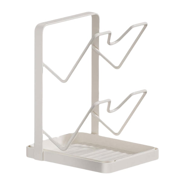 Soporte de almacenamiento extraíble para tapas de cocina, multiusos para encimera y cucharas. Doble nivel
