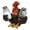 Rooster, variant on Rivers Edge Products Salt and Pepper Shakers Set, Unique Poly Resin and Glass Spice Dispenser, Novelty Kitchen Counter Decor, Rooster