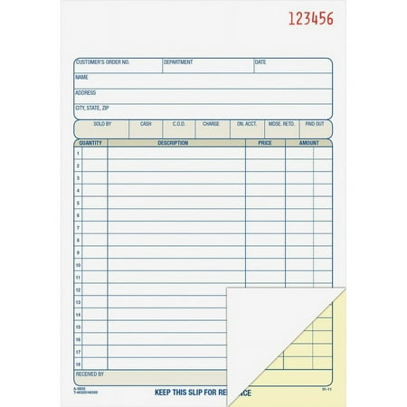 Adams Bound Sales Order Book, 2-Part, Carbonless, 5-9/16 in. x 8-7/16 in., 4/Pg, 200 St/Bk