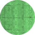 thumbnail image 1 of Ahgly Company Indoor Round Oriental Emerald Green Traditional Area Rugs, 5' Round, 1 of 4