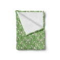 thumbnail image 2 of Floral Soft Flannel Fleece Blanket, Pastel Swirly Flower Branches Curly Blossoming Tree Bouquets Bridal Motif, Cozy Plush for Indoor and Outdoor Use, 50" x 60", Baby Pink Fern Green, by Ambesonne, 2 of 6
