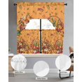 thumbnail image 2 of Yellow Pumpkins Fall Swag Kitchen Curtains Sets for Windows 24 Inch Length, Harvest Thanksgiving Botanical Leaves Short Window Curtain Panels Swags Valances and Tiers 3 Piece Set for Cafe/Dining Room, 2 of 5