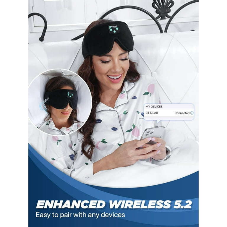 Boodlab Sleep Headphones Sleep Mask with Bluetooth Headphones Washable Sleep Mask Headphones with Adjustable Ultra Walmart