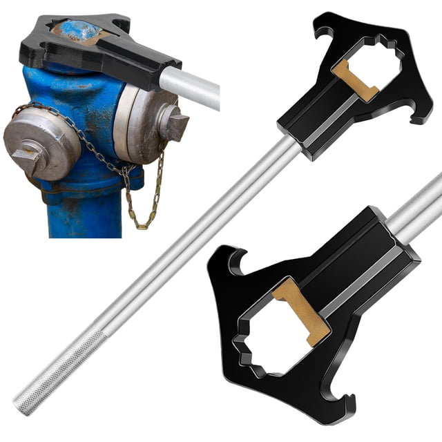 Gisafai Fire Hydrant Wrench Double Head Adjustable Heavy Duty Hydrant Wrench 19-1/2" Length Designed to Fit 3/4" - 6" Rocker Lug or Pin Lug Couplings for Loosening Caps