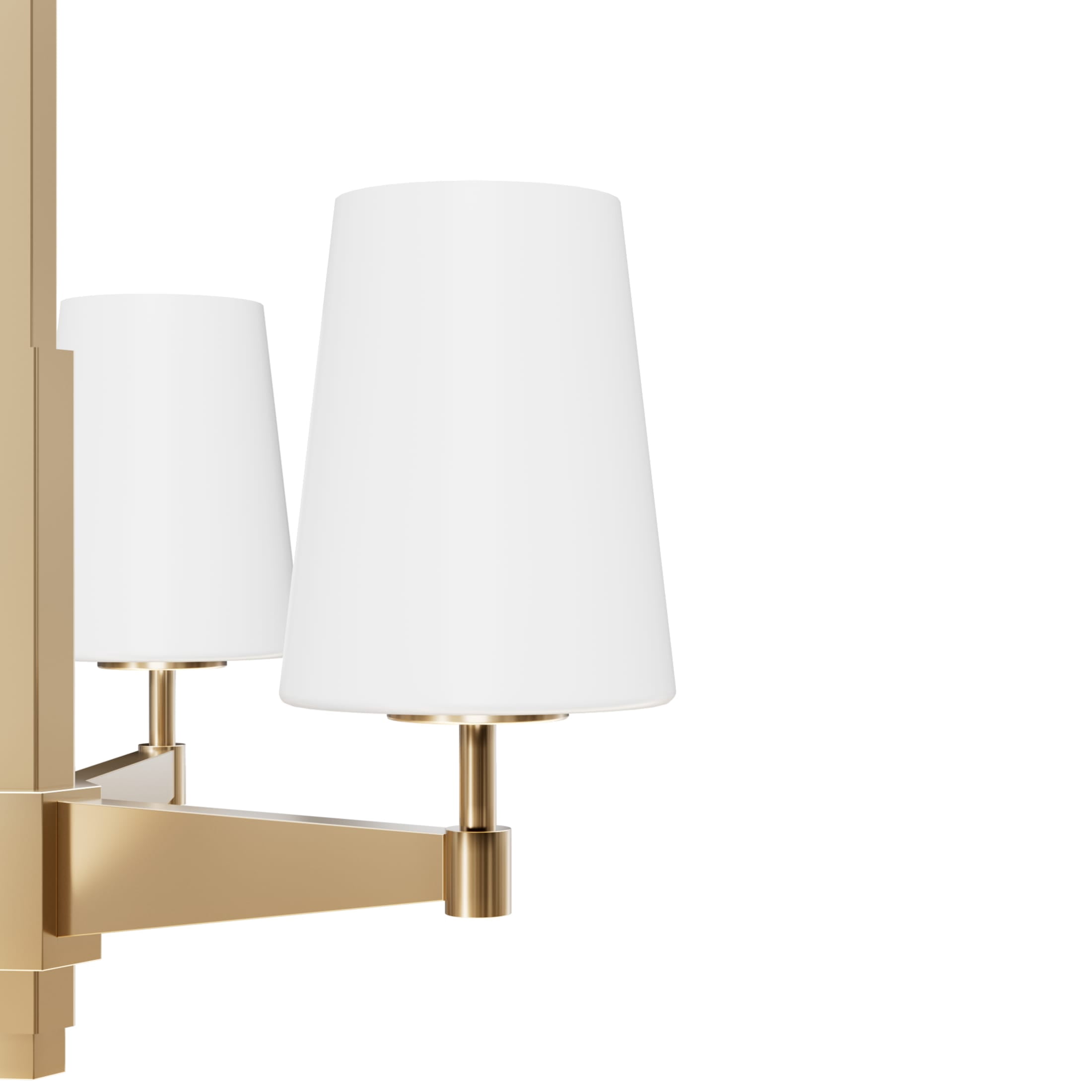 Hunter - Nolita 3-light Alturas Gold, Medium Size Chandelier, Dimmable, Modern Style, Candle Shaped, for Bedrooms, Dining, Living Rooms - 19878