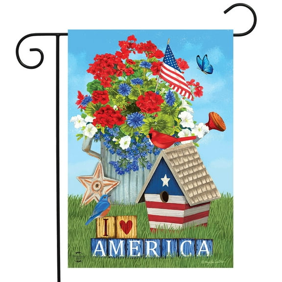 Briarwood Lane I Love America Patriotic Garden Flag