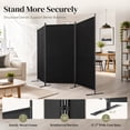 thumbnail image 2 of Jostyle 3 Panel Room Divider, Black Privacy Screen Wall Divider with Opaque Waterproof Polyester Fabric & Reinforced Q195 Steel Frame, Foldable Portable Partition for Office Home Bedroom, 2 of 8