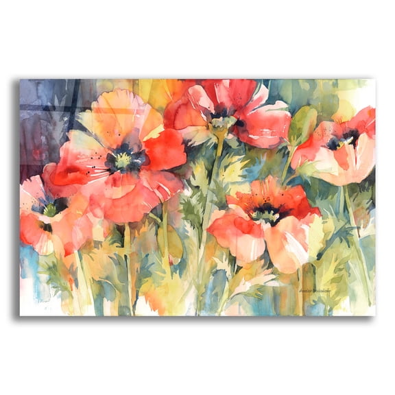 Epic Art 'Garden Fireworks' by Annelein Beukenkamp Acrylic Glass Wall Art, 16" x 12"