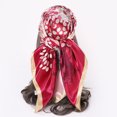 thumbnail image 2 of WREESH Women's Silk Neckerchief With Flowers and Petals, Literature and Fashion Small Winter Warm Scarf Hot Pink, 2 of 5