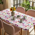 thumbnail image 3 of Valentine's Day Table Cloths for 3 Foot Rectangle Tables, Colorful Heart Love Modern Country Patio Waterproof Elastic Fitted Tablecloths, Washable Rectangular Table Cover for Camping, 3 of 8